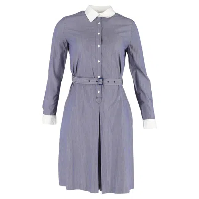 Pre-owned Vanessa Seward Stripe Belted Shirt Dress In Blue Cotton