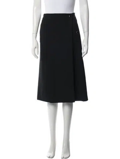 Pre-owned Vanessa Seward Virgin Wool Midi Length Skirt In Black