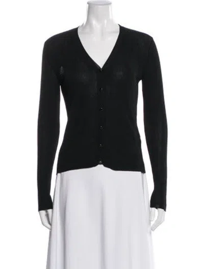 Pre-owned Vanessa Seward V-neck Long Sleeve Button-up Top In Multi
