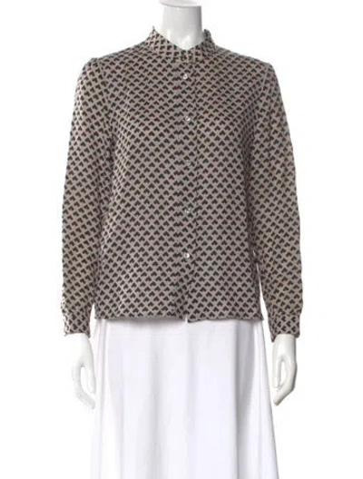 Pre-owned Vanessa Seward Wool Patterned Blouse In Neutral