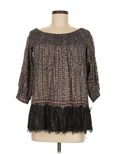 Pre-owned Vanessa Virginia 3/4 Sleeve Blouse In Black