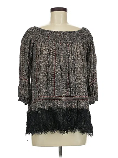 Pre-owned Vanessa Virginia 3/4 Sleeve Blouse In Black