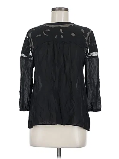Pre-owned Vanessa Virginia 3/4 Sleeve Blouse In Black