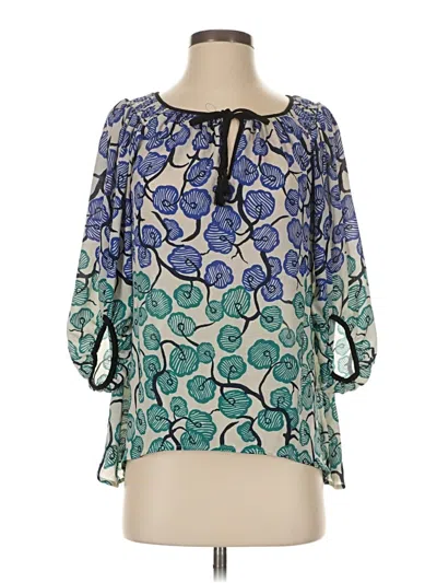 Pre-owned Vanessa Virginia 3/4 Sleeve Blouse In Blue