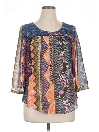 Pre-owned Vanessa Virginia 3/4 Sleeve Blouse In Blue