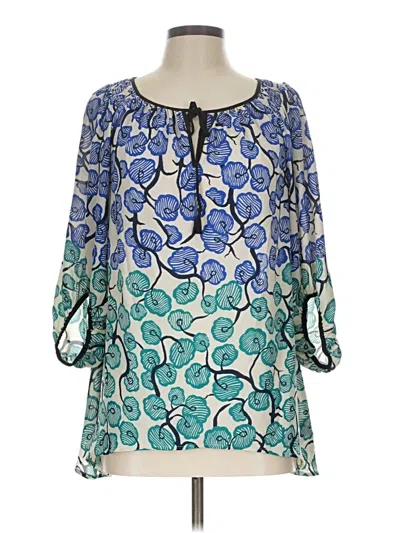 Pre-owned Vanessa Virginia 3/4 Sleeve Blouse In Blue