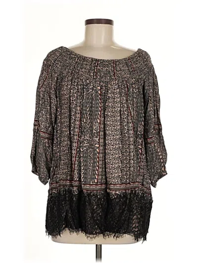 Pre-owned Vanessa Virginia 3/4 Sleeve Blouse In Brown