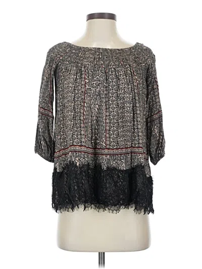 Pre-owned Vanessa Virginia 3/4 Sleeve Blouse In Gray