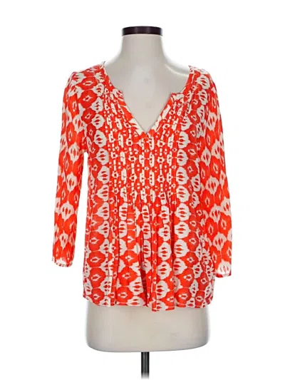 Pre-owned Vanessa Virginia 3/4 Sleeve Blouse In Orange