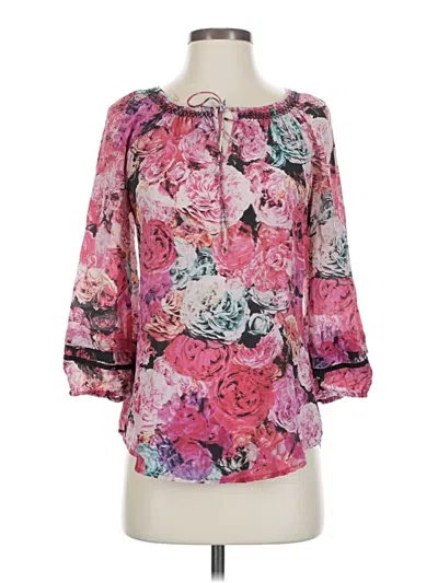 Pre-owned Vanessa Virginia 3/4 Sleeve Blouse In Pink