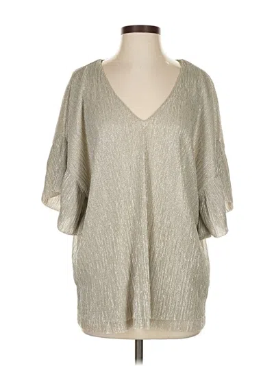 Pre-owned Vanessa Virginia 3/4 Sleeve Blouse In Silver