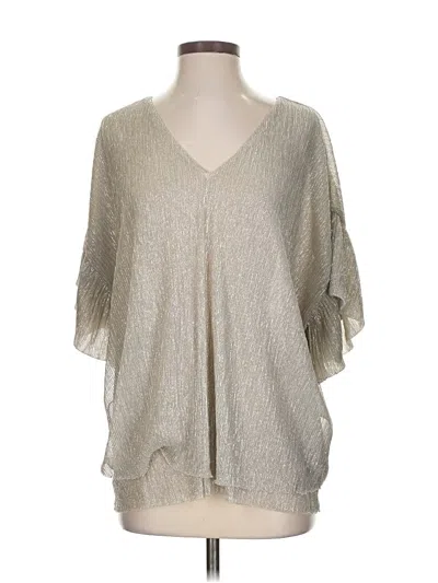 Pre-owned Vanessa Virginia 3/4 Sleeve Blouse In Silver