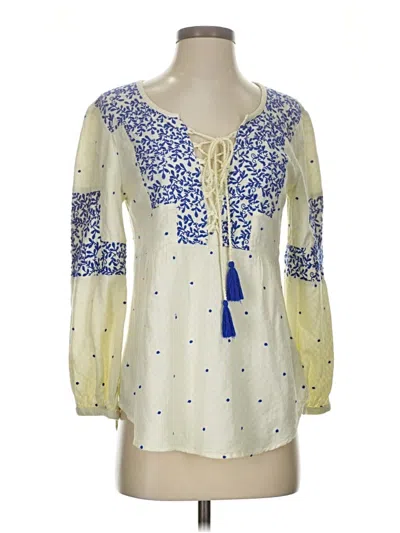 Pre-owned Vanessa Virginia 3/4 Sleeve Blouse In White