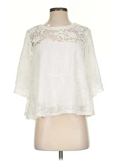 Pre-owned Vanessa Virginia 3/4 Sleeve Blouse In White