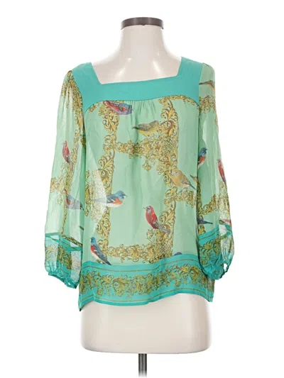 Pre-owned Vanessa Virginia 3/4 Sleeve T-shirt In Teal