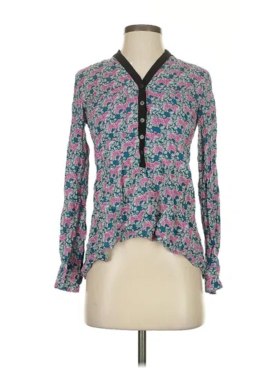 Pre-owned Vanessa Virginia Long Sleeve Blouse In Blue