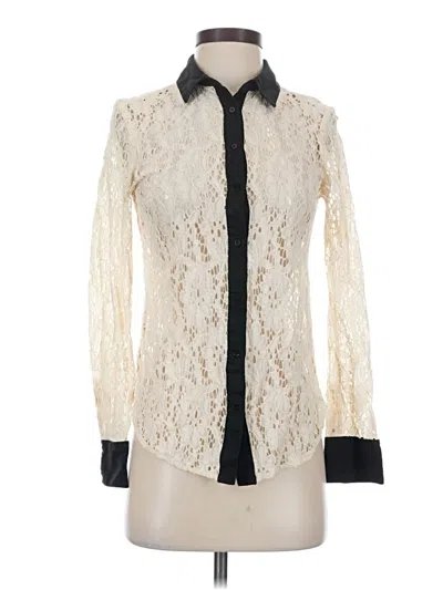 Pre-owned Vanessa Virginia Long Sleeve Blouse In Ivory