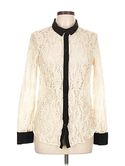 Pre-owned Vanessa Virginia Long Sleeve Blouse In White