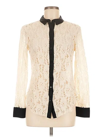 Pre-owned Vanessa Virginia Long Sleeve Blouse In White
