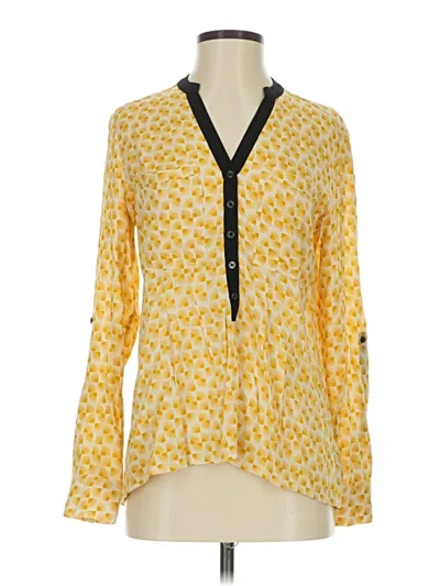 Pre-owned Vanessa Virginia Long Sleeve Blouse In Yellow