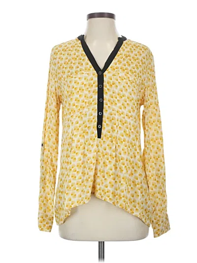 Pre-owned Vanessa Virginia Long Sleeve Blouse In Yellow
