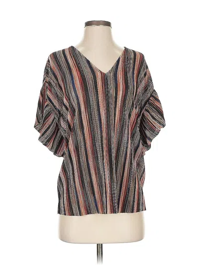 Pre-owned Vanessa Virginia Short Sleeve Blouse In Brown