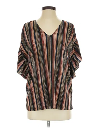 Pre-owned Vanessa Virginia Short Sleeve Blouse In Brown