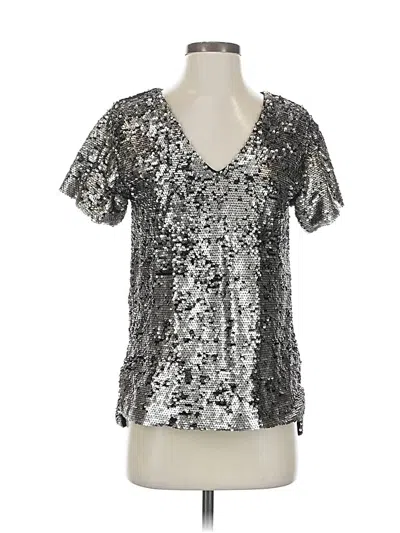 Pre-owned Vanessa Virginia Short Sleeve Blouse In Silver