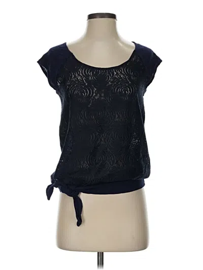 Pre-owned Vanessa Virginia Short Sleeve Top Blue Scoop Neck Tops