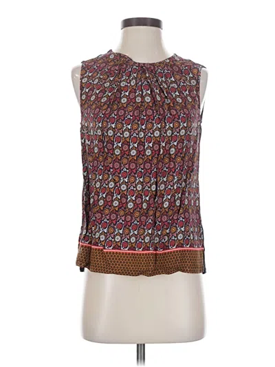 Pre-owned Vanessa Virginia Sleeveless Blouse In Burgundy