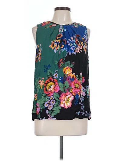 Pre-owned Vanessa Virginia Sleeveless Blouse In Green
