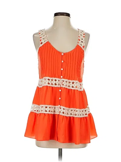 Pre-owned Vanessa Virginia Sleeveless Blouse In Orange