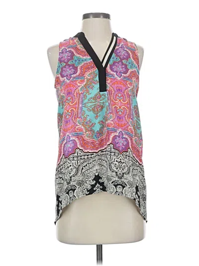 Pre-owned Vanessa Virginia Sleeveless Silk Top Purple Halter Neckline Tops