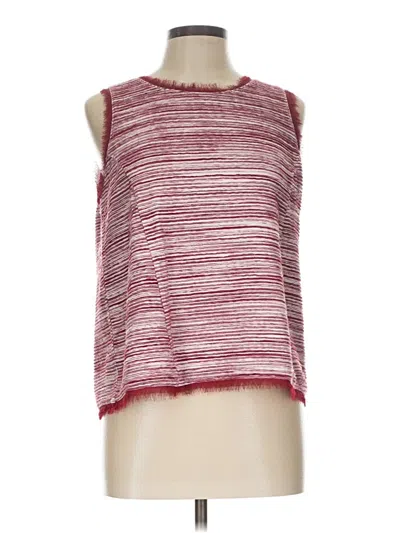 Pre-owned Vanessa Virginia Sleeveless Top Burgundy Boatneck Tops