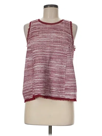 Pre-owned Vanessa Virginia Sleeveless Top Burgundy Halter Neckline Tops