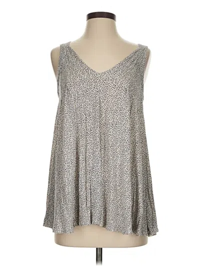 Pre-owned Vanessa Virginia Tank Top Silver Plunge Neckline Tops