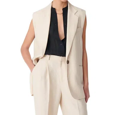 Vanessabruno Christen Sleeveless Vest In Ivory In Multi