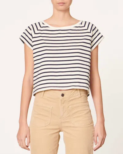 Vanessabruno Dinard Top In Ecru Marine In Multi