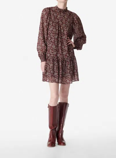 Vanessabruno Marron Bethany Mini Dress In Classic Brown In Red