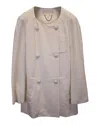 Vanessabruno Vanessa Bruno Double-breasted Peacoat In Cream Cotton In White
