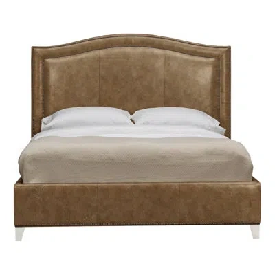 Vanguard Furniture Caroline/casey Queen Leather Bed In Wrenn,distinct Shroom,no