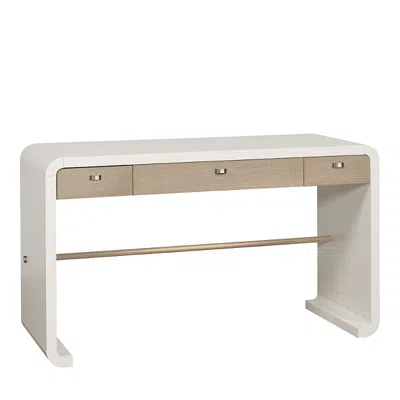 Vanguard Furniture Champagne Cove Three Drawer Desk In Cerused Taupe