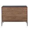 Vanguard Furniture Essence Large 3 Drawer Nightstand In Halo/antique Silver
