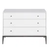 Vanguard Furniture Essence Large 3 Drawer Nightstand In White Oak/bronze