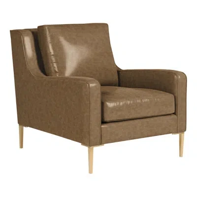 Vanguard Furniture Josie 31.5" W Genuine Leather Top Grain Leather Armchair In Distinct Shroom Genuine Leather