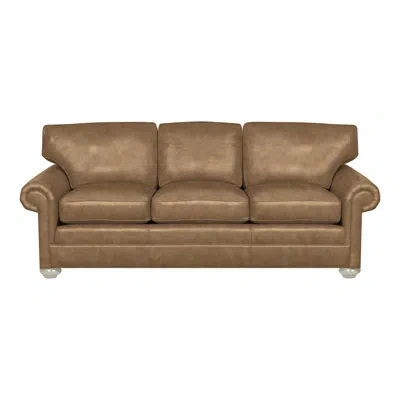 Vanguard Furniture Main 82.5" Street Sofa In Distinct Shroom Genuine Leather,navajo