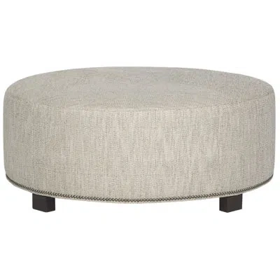 Vanguard Furniture Michael Weiss Bennett 42.5" Wide Round Cocktail Ottoman In Casa Blanca,callaloo Cotton