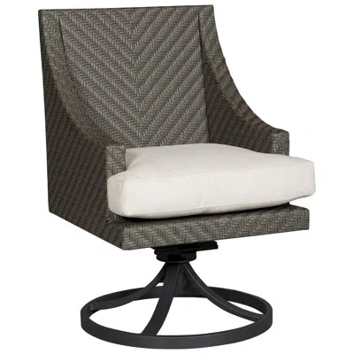 Vanguard Furniture Michael Weiss Bridgehampton Swivel Patio Rocker Chair With Cushions In Cove Pebble Sunbrella
