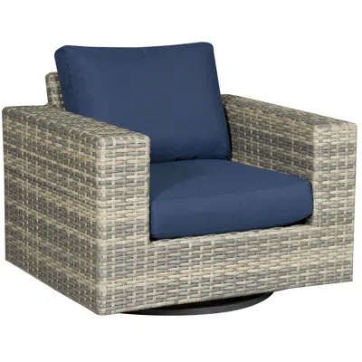 Vanguard Furniture Michael Weiss Montclair Swivel Patio Armchair With Cushions In Jellyfish Rain