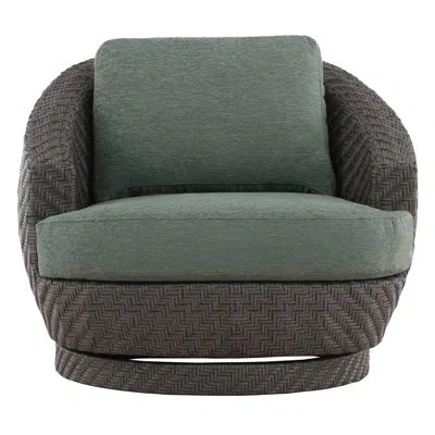 Vanguard Furniture Michael Weiss Newstead Outdoor Swivel Patio Chair With Cushions In Sb-cove Pebble